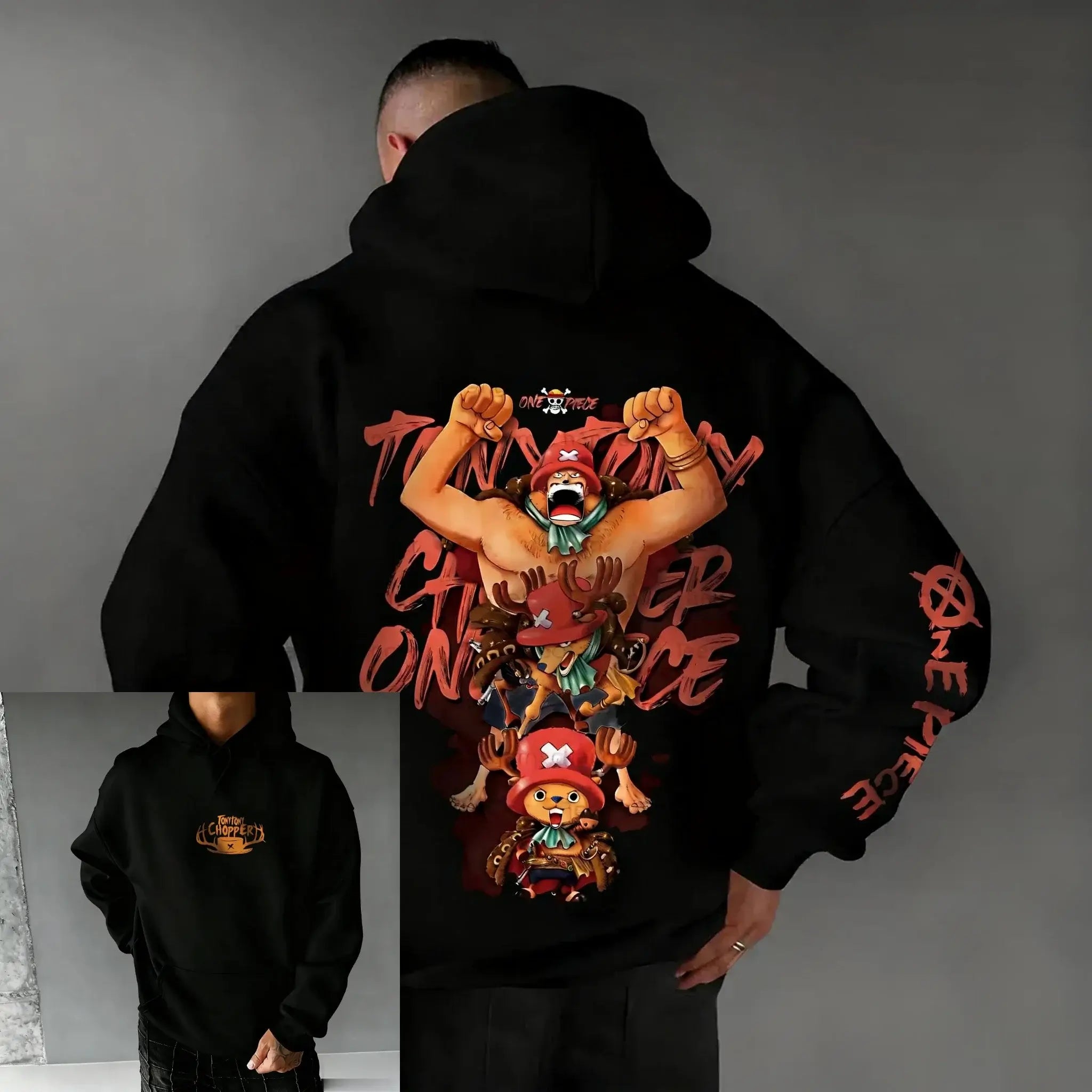 Chopper Oversized Anime Hoodie – One Piece Unisex Sweatshirt